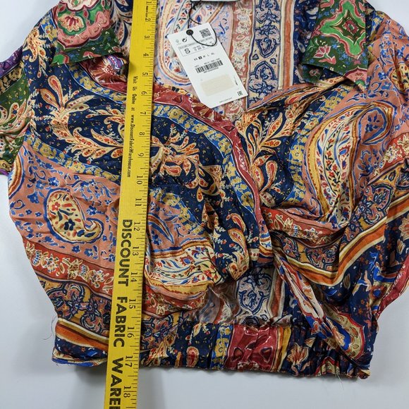 Zara Multicolor Paisley Wrap Blouse - Picture 6 of 7